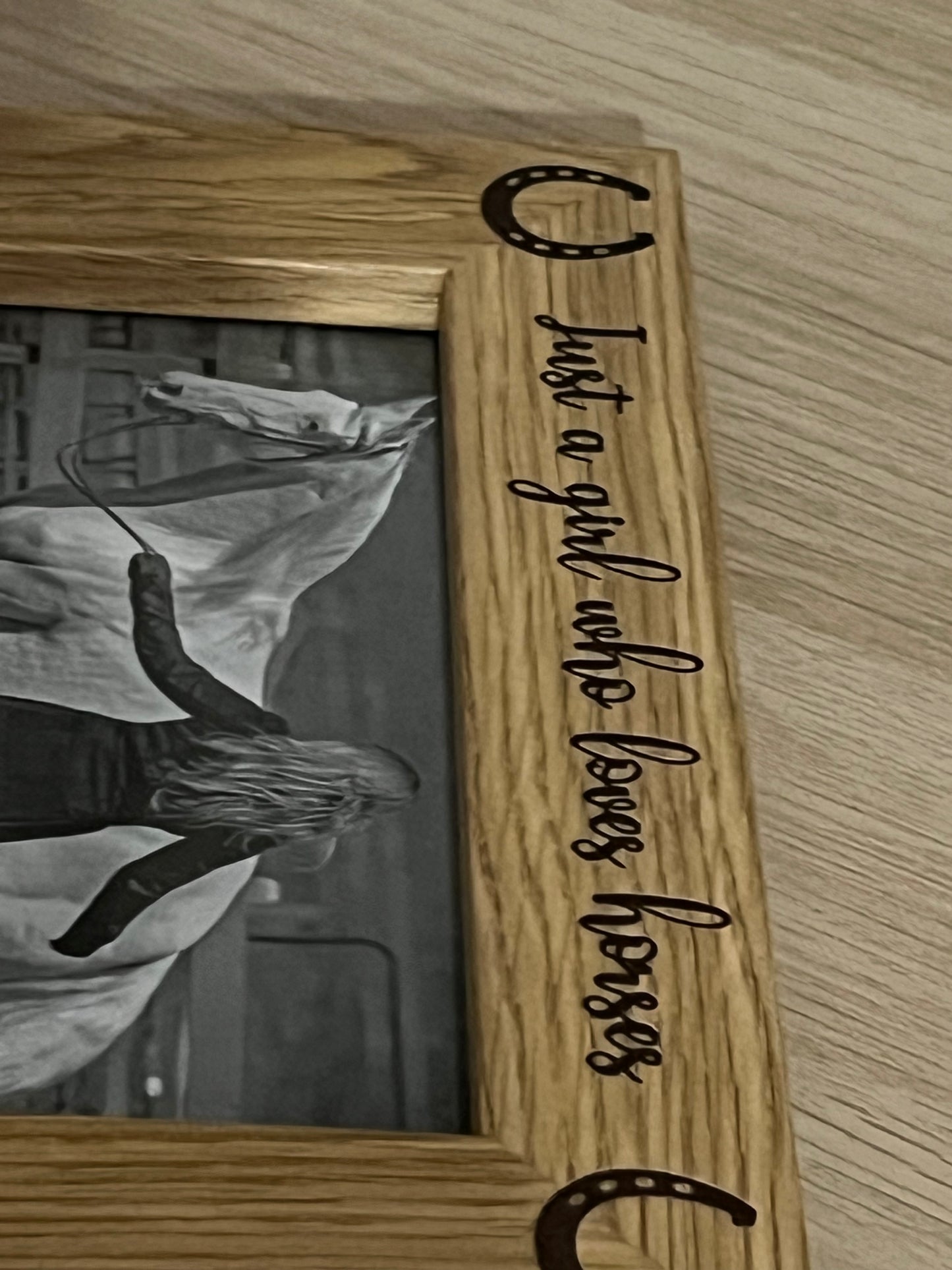 Personalised Horse & Rider Photo Frame | 6×4 or 5×7 | Equestrian Keepsake