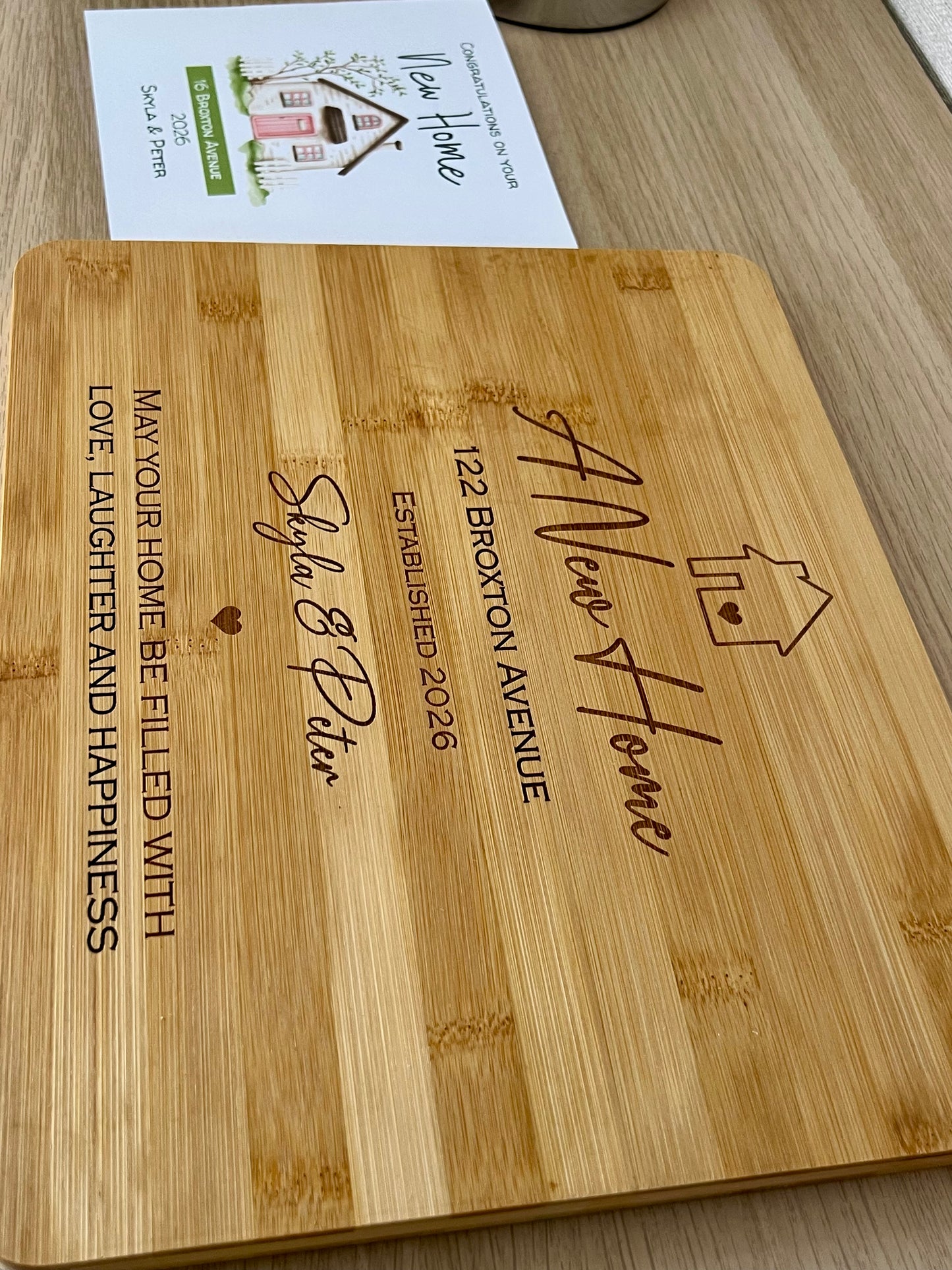 Personalised Cutting Board | New Home & Housewarming Gift | Engraved Bamboo