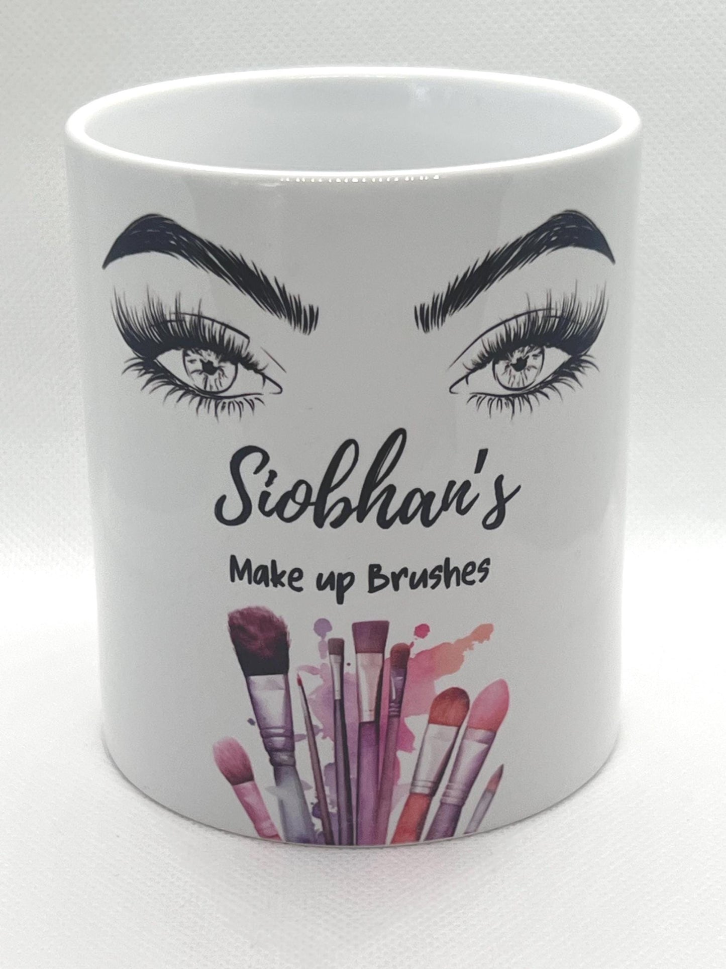 Personalised makeup brush holder, Makeup pot, Makeup brush organiser. great accessories to dressing table. Birthday gift. Eyelashes.
