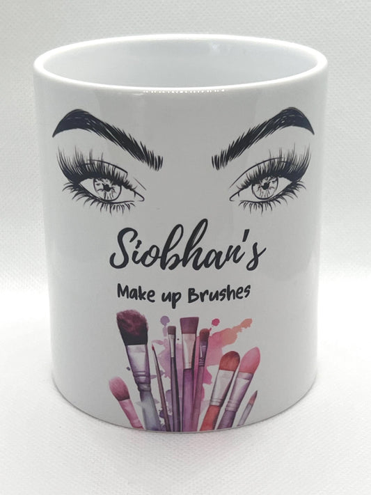 Personalised makeup brush holder, Makeup pot, Makeup brush organiser. great accessories to dressing table. Birthday gift. Eyelashes.