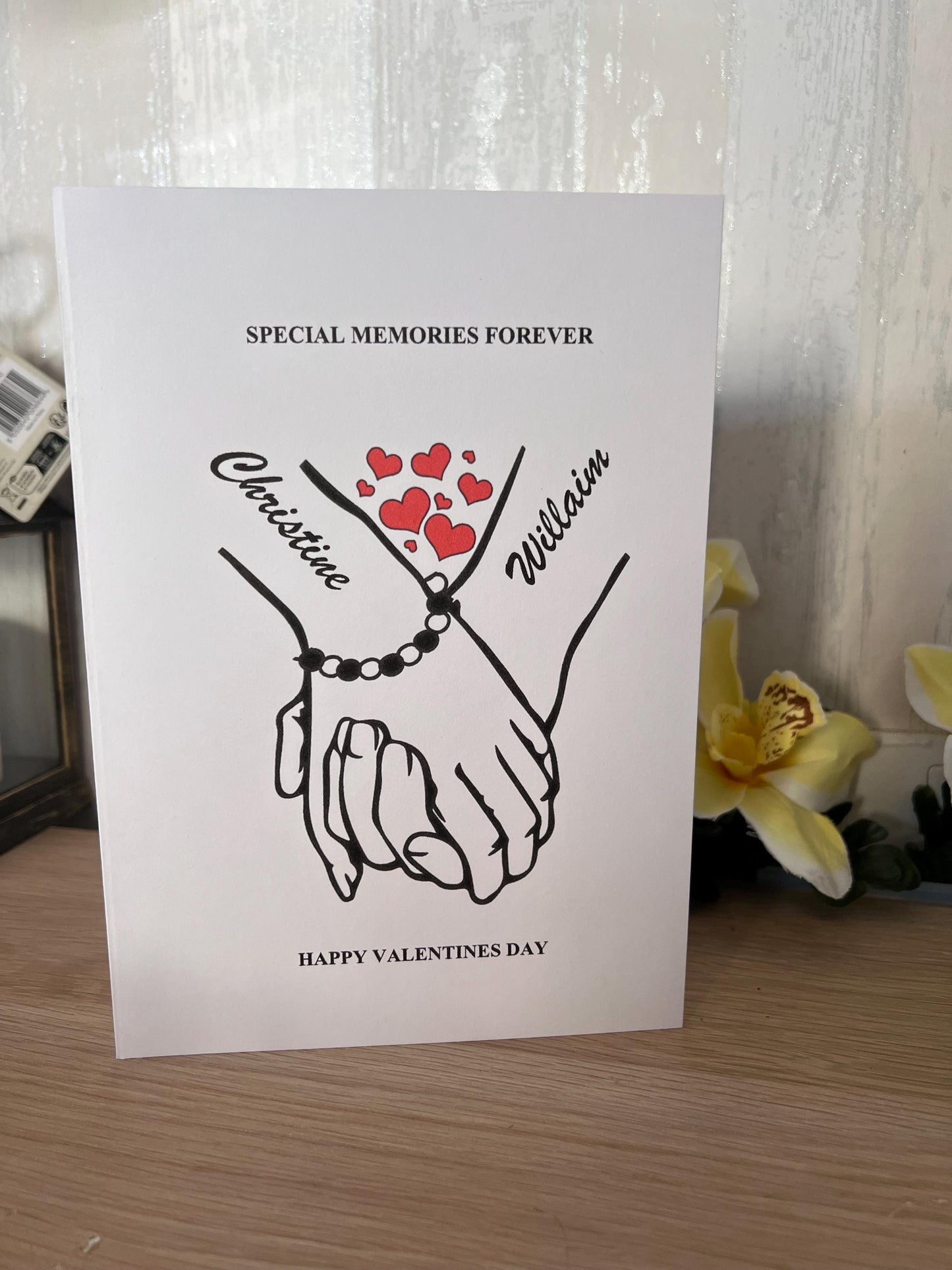 Special Memories forever card for him or her, 21cm x14.8cm. Personalised, Anniversary etc card-with names, birthday, Can change any words