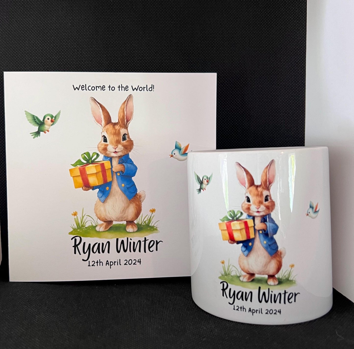 Personalised christening gift | Peter rabbit | children’s money box |baby’s 1st Birthday gift | Naming gift | New born gift. Cute Any words.