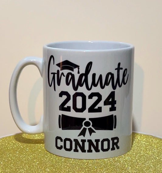 Graduation gift set. Engraved Frame, Coaster & Mug. Wonderful way to celebrate graduation. Keepsake.